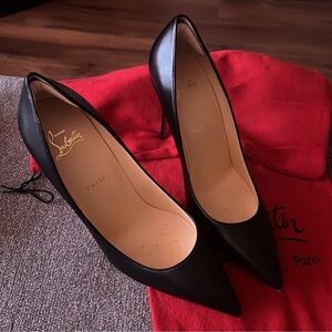 Black leather CL Kate 100mm